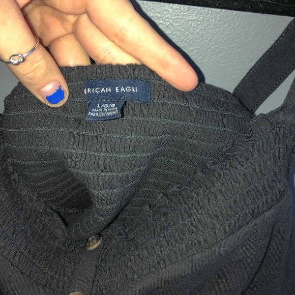 AE Smocked Button Front Crop Top - Picture 3 of 3